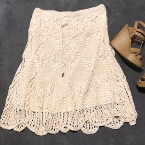 Ivory MODA A-line Midi Skirt